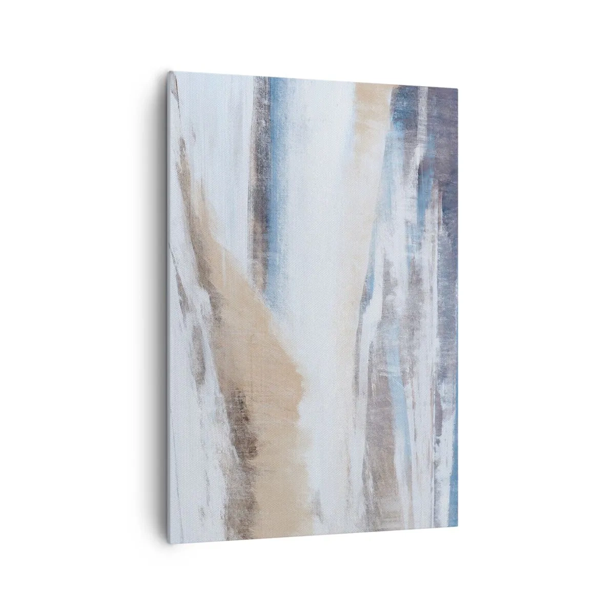 Bild auf Leinwand - Leinwandbild - Abstrakte Winterlandschaft in Weiß- und Blautönen - 70x100cm - Winterkomposition - Moderne Wanddekoration für Wohnzimmer und Schlafzimmer ARTTOR