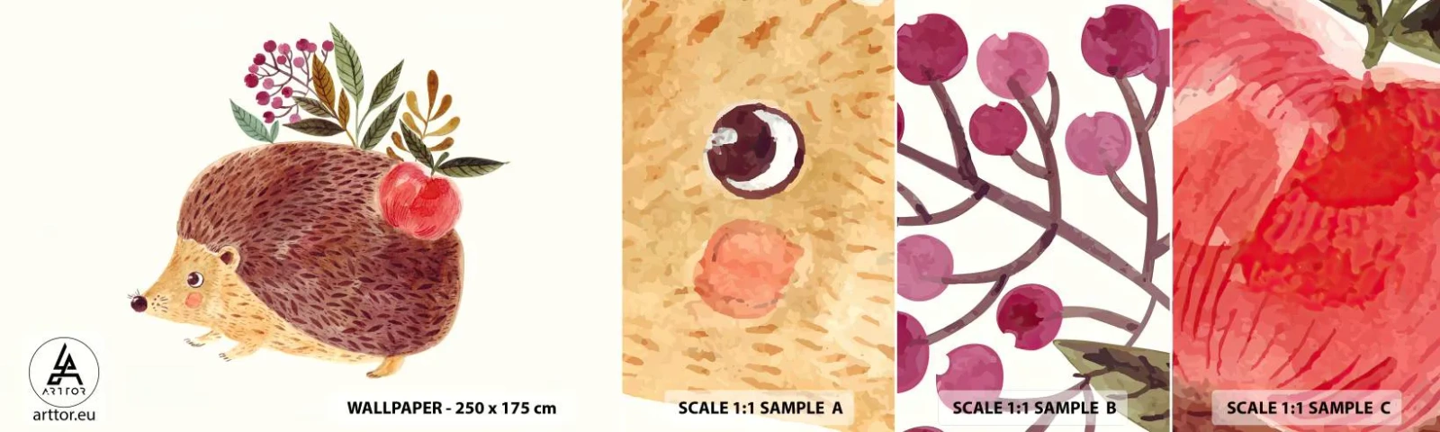 Fototapeten Muster Selbstklebend Deluxe Sticker - Und dann magst du mich schon - Igel, Für Kinder, Kinderzimmer - 100x30 cm