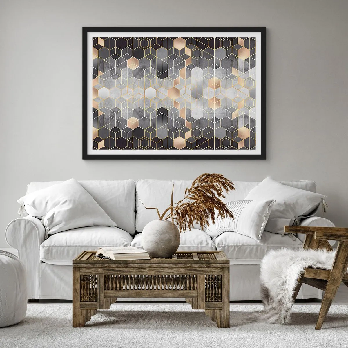 Poster in einem schwarzem Rahmen - Diamant-Komposition - 91x61 cm