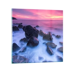 Glasbild - Bild auf glas - Geburt bei Licht und Nebel - 70x70 cm