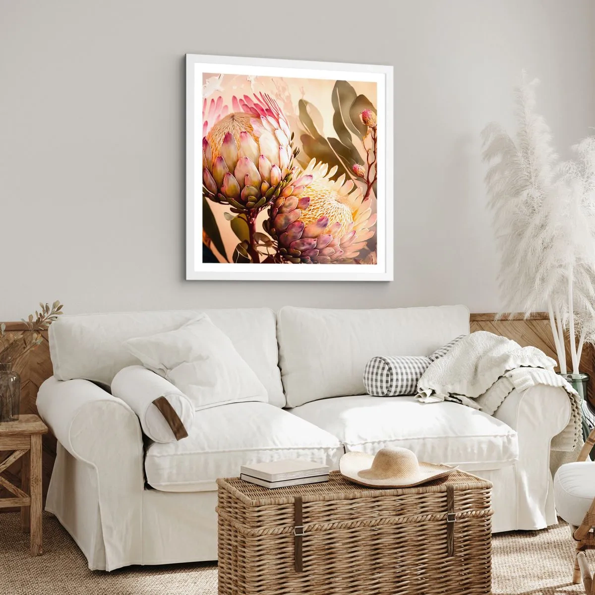 Poster in einem weißen Rahmen - Zärtlich umarmt - 60x60 cm