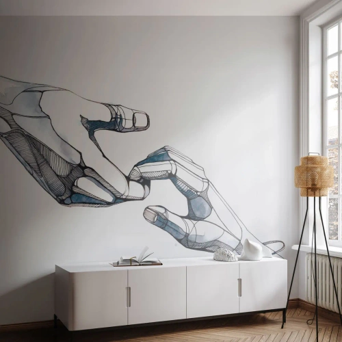 Fototapete Standard Eco - Eine gute Geste - Abstraktion, Hände, Grafik - 350x256 cm