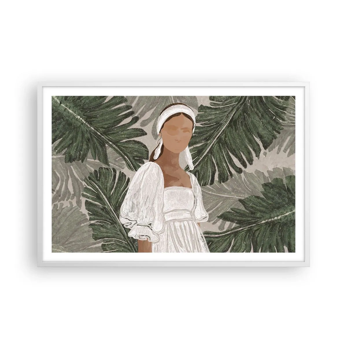 Poster in einem weißen Rahmen - Exotisches Porträt - 91x61 cm