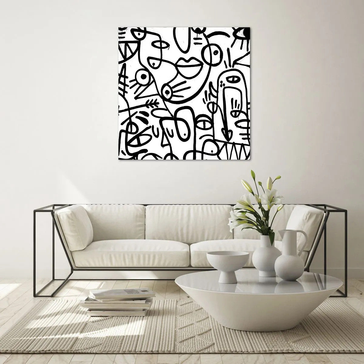 Glasbild - Bild auf glas - Gesichter und Luftspiegelungen - 40x40 cm