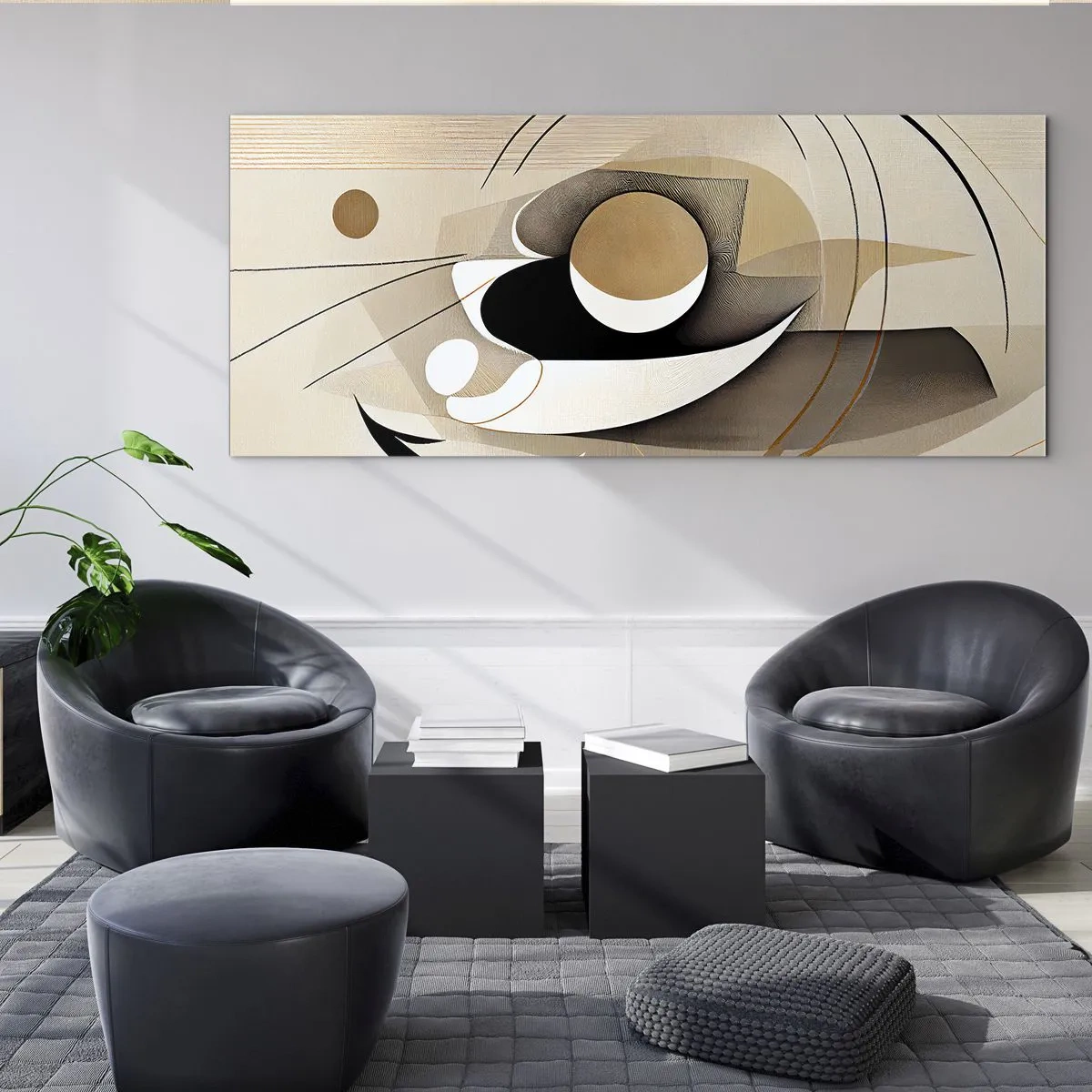 Glasbild - Bild auf glas - Komposition: die Essenz des Wortes - 100x40 cm