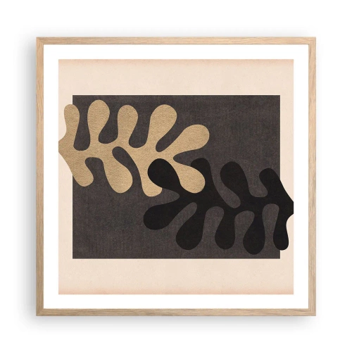 Poster in einem Rahmen aus heller Eiche - Abwesenheit und Ergänzung - 60x60 cm