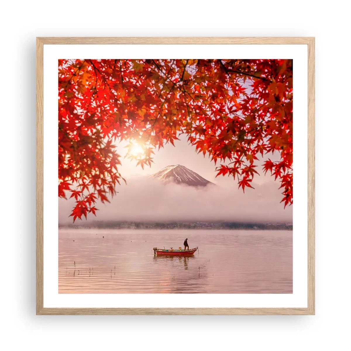 Poster in einem Rahmen aus heller Eiche - Im japanischen Klima - 60x60 cm