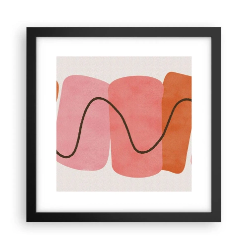 Poster in einem schwarzem Rahmen - Sanfte Bewegung der Formen - 30x30 cm