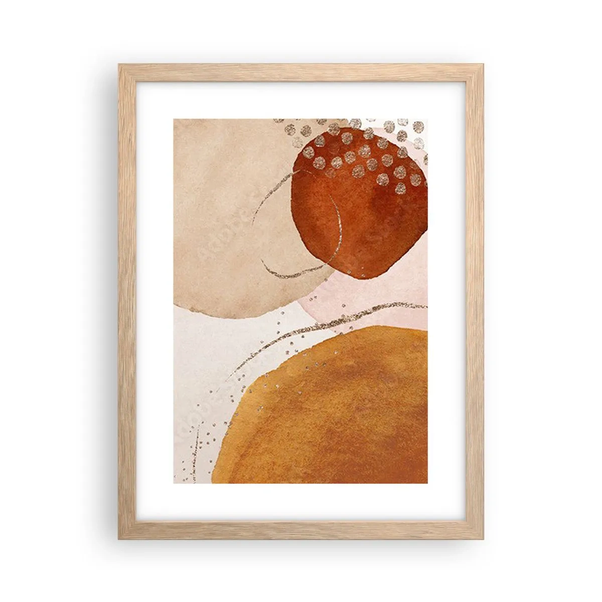 Poster in einem Rahmen aus heller Eiche - Rundheit und Bewegung - 30x40 cm