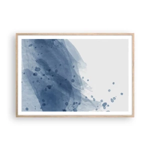 Poster in einem Rahmen aus heller Eiche - Blauer Tüll - 100x70 cm