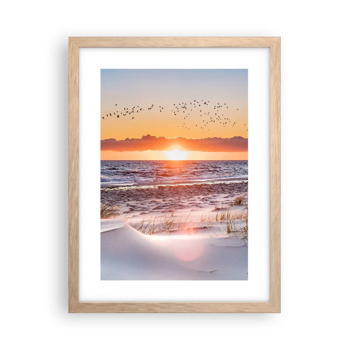 Poster in einem Rahmen aus heller Eiche - Horizontale Landschaft - 30x40 cm