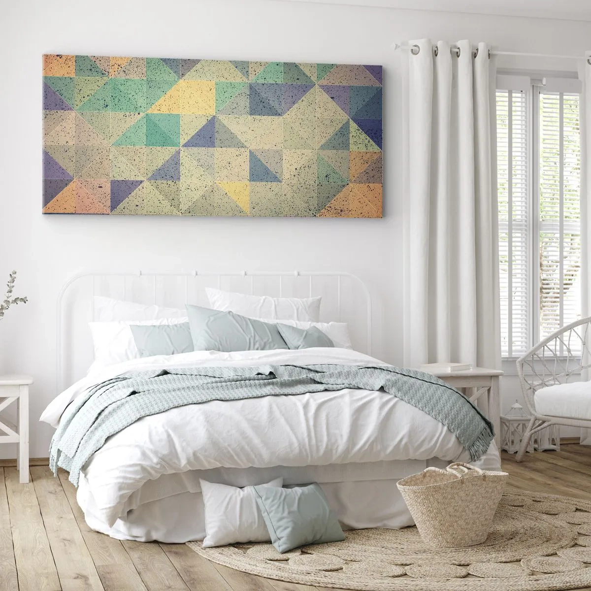 Bild auf Leinwand - Leinwandbild - Republik der Dreiecke - 100x40 cm