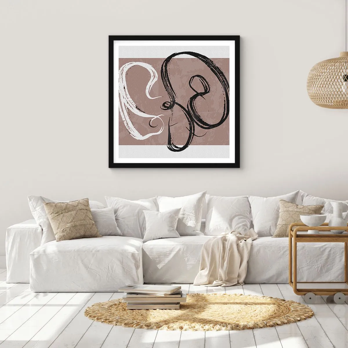 Poster in einem schwarzem Rahmen - Komposition – die Suche nach Fülle - 60x60 cm