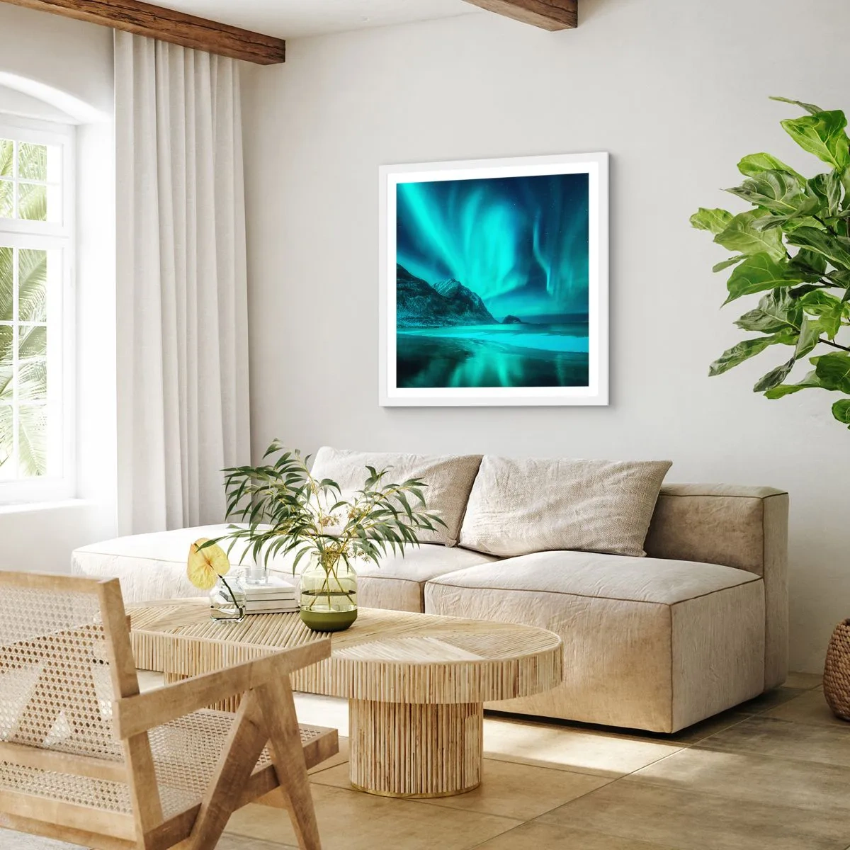 Poster in einem weißen Rahmen - Wunder des Nordens - 30x30 cm