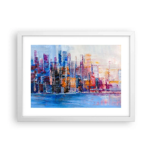 Poster in einem weißen Rahmen - Fröhliche Metropole - 40x30 cm