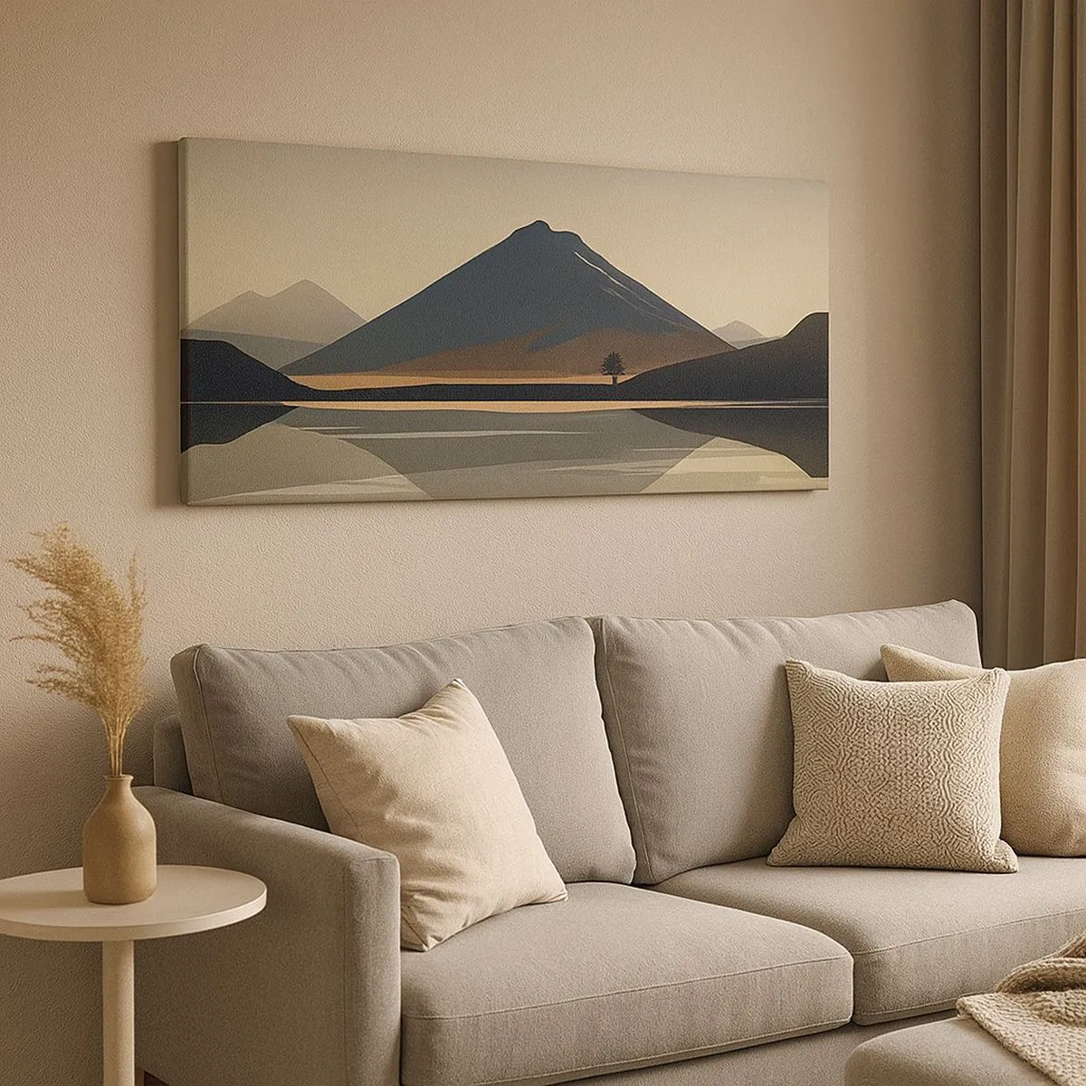 Bild auf Leinwand - Leinwandbild - Spiegelreflexion - 100x40 cm