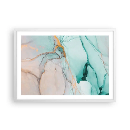 Poster in einem weißen Rahmen - Ein Tanz der Formen und Farben - 70x50 cm