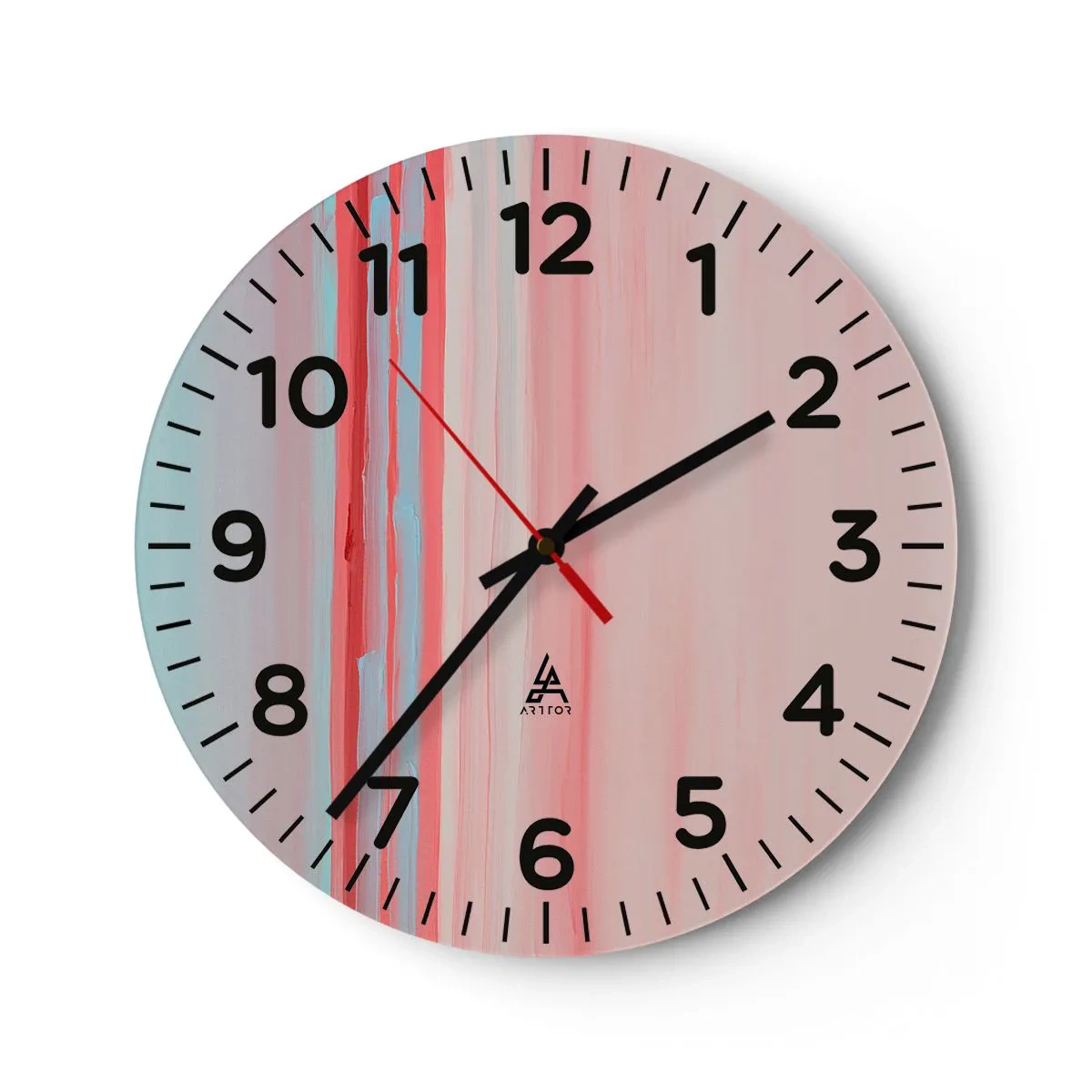 Wanduhr - Glasuhr - Abstraktion im Morgengrauen - 40x40 cm