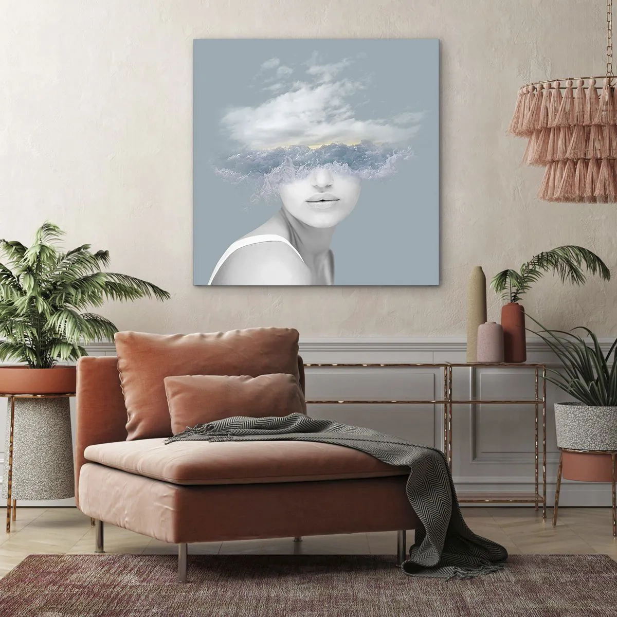 Bild auf Leinwand - Leinwandbild - Mit dem Kopf in den Wolken - 30x30 cm