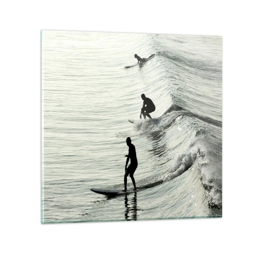 Glasbild - Bild auf glas - Gegen die Welle - 50x50 cm