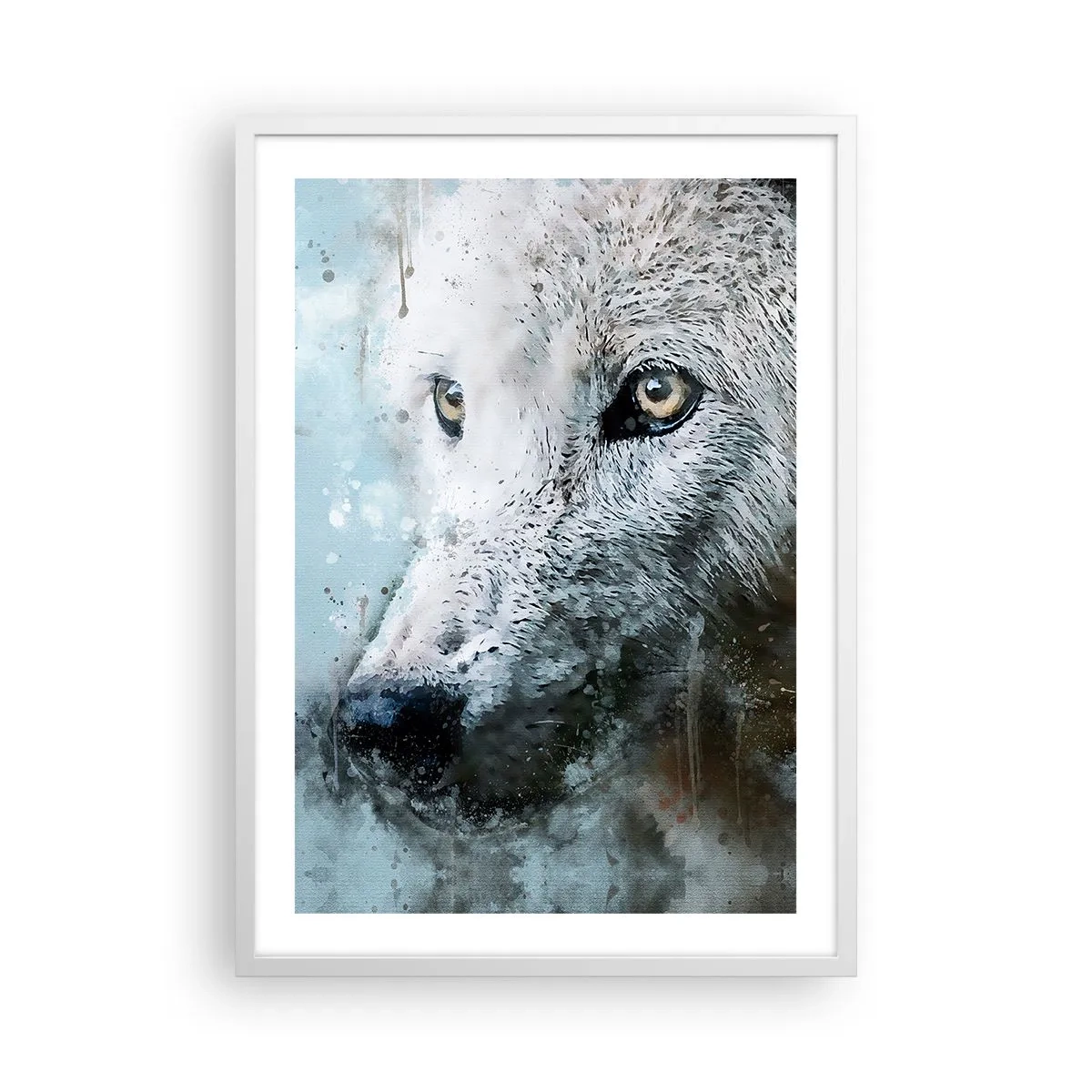 Poster in einem weißen Rahmen - Lerne die Wolfsseele kennen - 50x70 cm