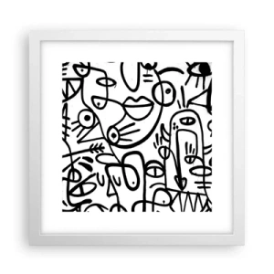 Poster in einem weißen Rahmen - Gesichter und Luftspiegelungen - 30x30 cm