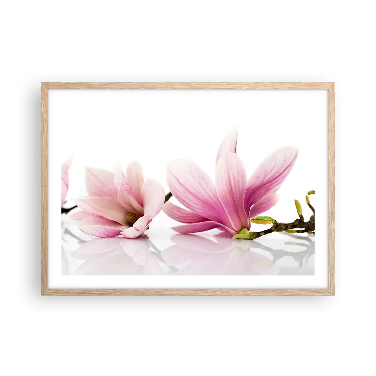 Poster in einem Rahmen aus heller Eiche - Zart wie ein Frühlingswind - 70x50 cm