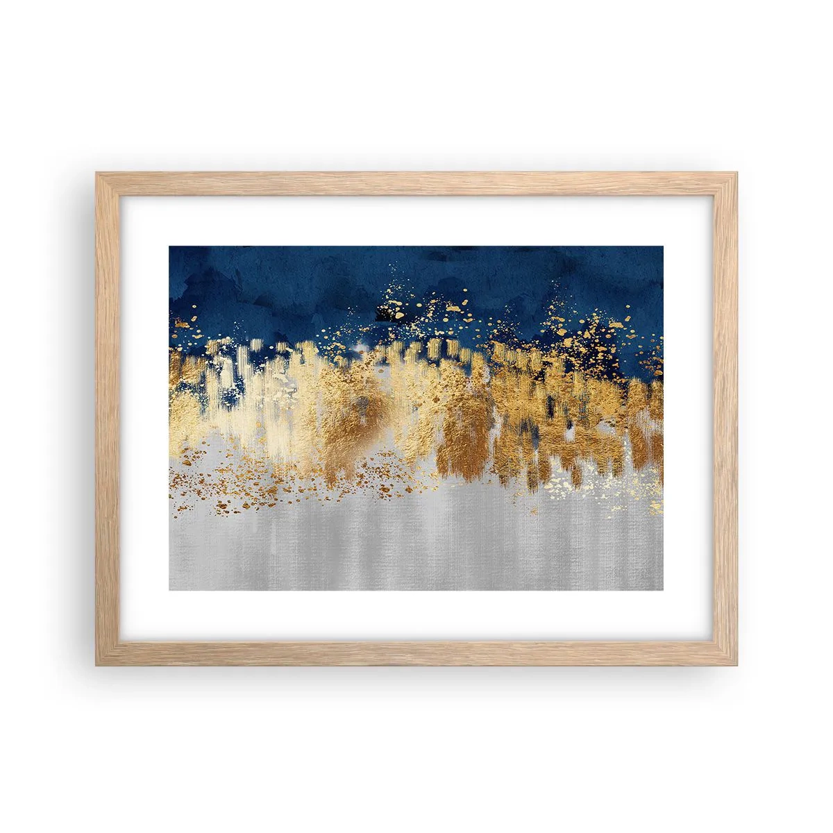 Poster in einem Rahmen aus heller Eiche - Moderne Komposition mit Glanz - 40x30 cm