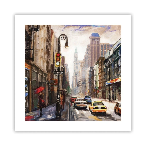 Poster - New York - auch im Regen bunt - 40x40 cm