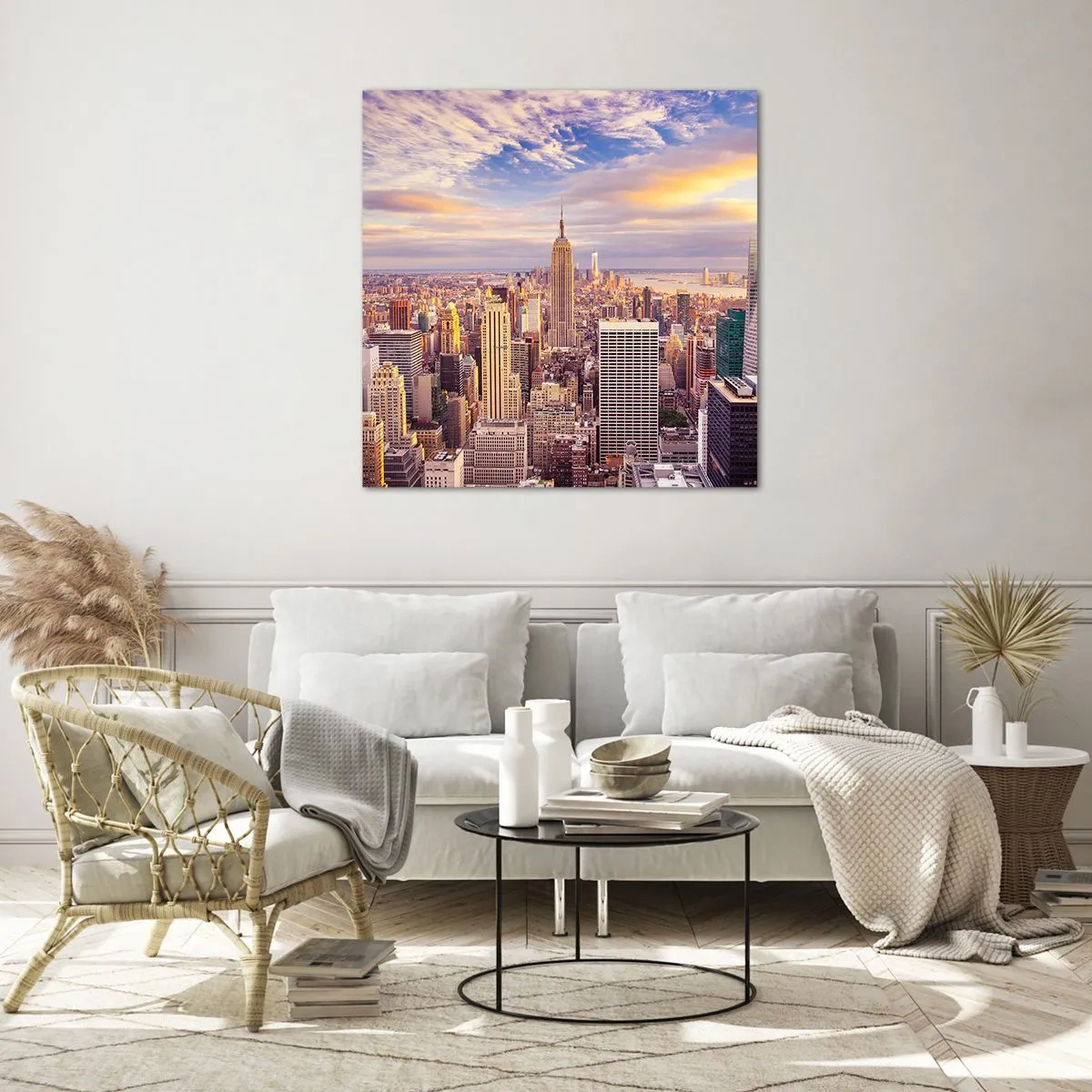 Glasbild - Bild auf glas - Nur nach den Wolken greifen - 40x40 cm