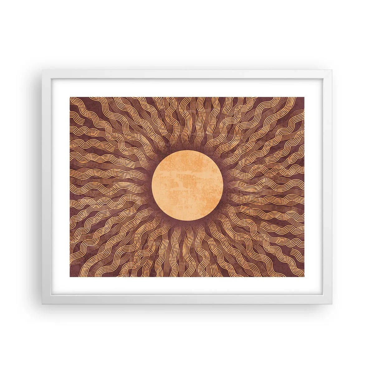 Poster in einem weißen Rahmen - Sonnensymbol - 50x40 cm