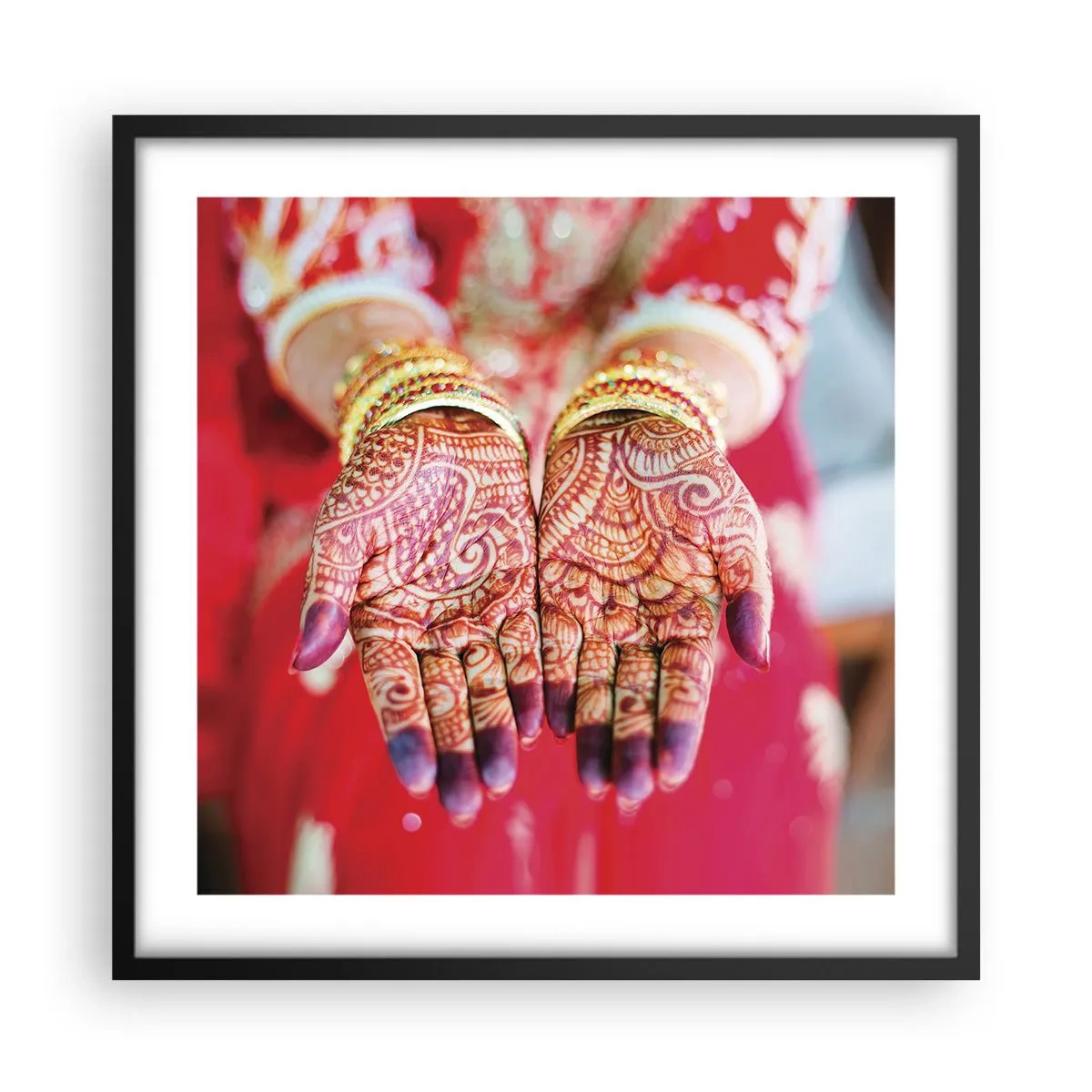 Poster in einem schwarzem Rahmen - Bereit, das Glück zu fangen? - 50x50 cm