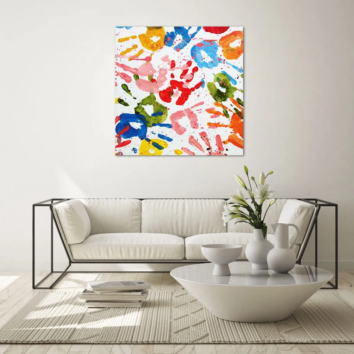 Glasbild - Bild auf glas - Folgen Sie den Spuren - 40x40 cm