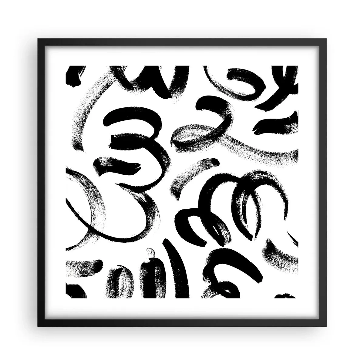 Poster in einem schwarzem Rahmen - Schwarz auf Weiß - 50x50 cm
