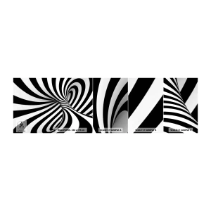 Fototapeten Muster Selbstklebend Deluxe Sticker - Komposition: Tanzraum - Abstraktion, 3D, Schwarz und weiß - 100x30 cm