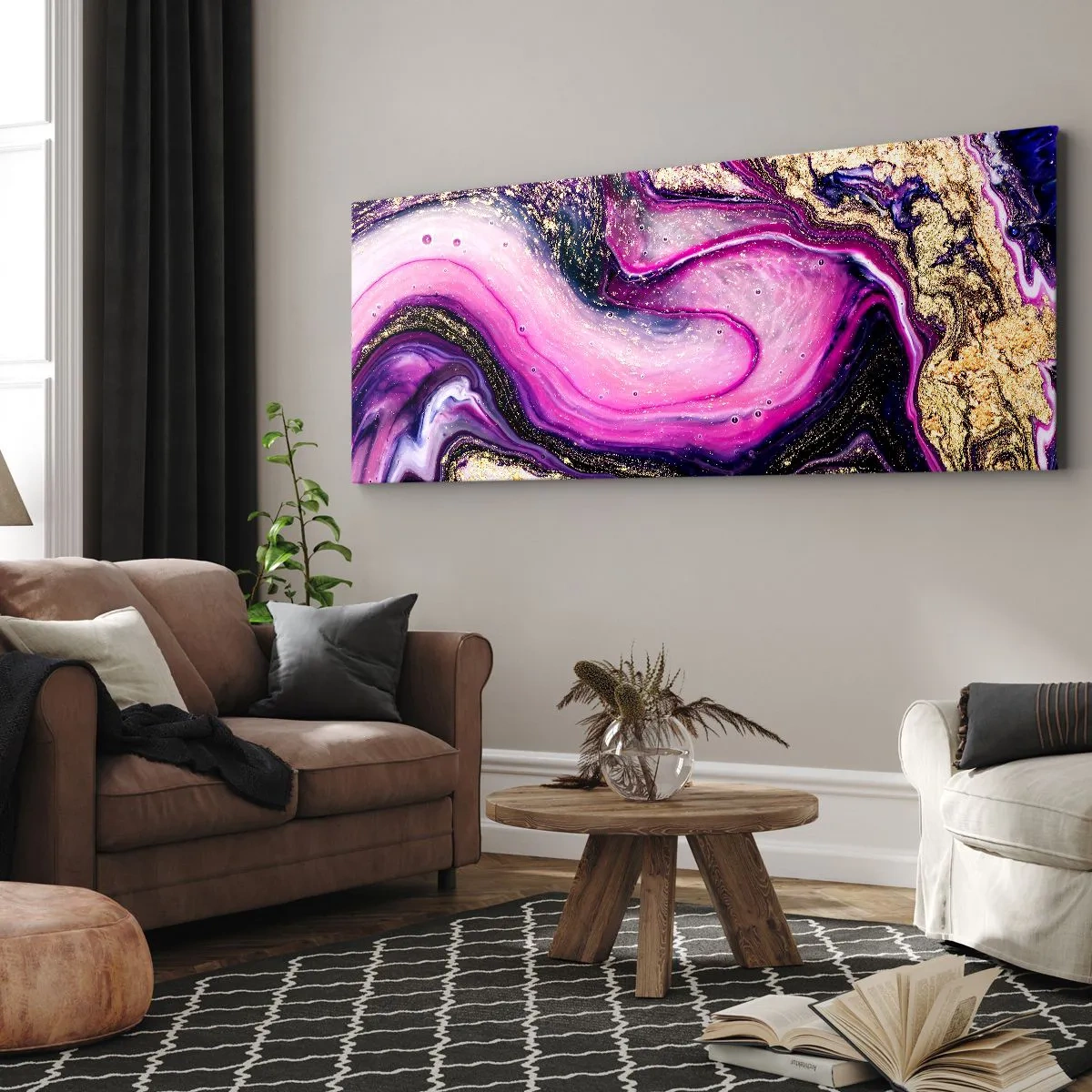 Bild auf Leinwand - Leinwandbild - Ein Moment hinter den Kulissen - 90x30 cm
