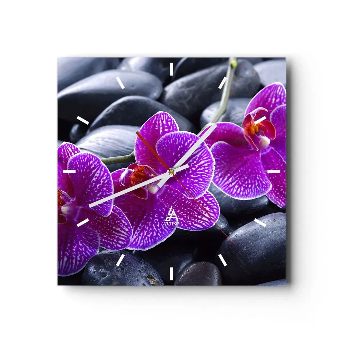 Wanduhr - Glasuhr - Die Steine glühten vor Freude - 40x40 cm