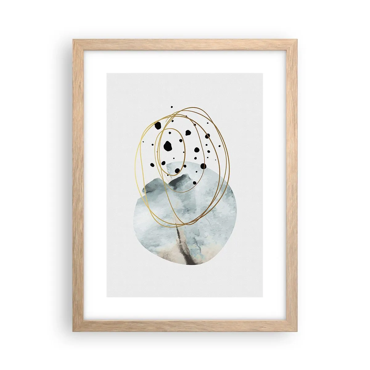 Poster in einem Rahmen aus heller Eiche - Vom Weltraum umarmt - 30x40 cm