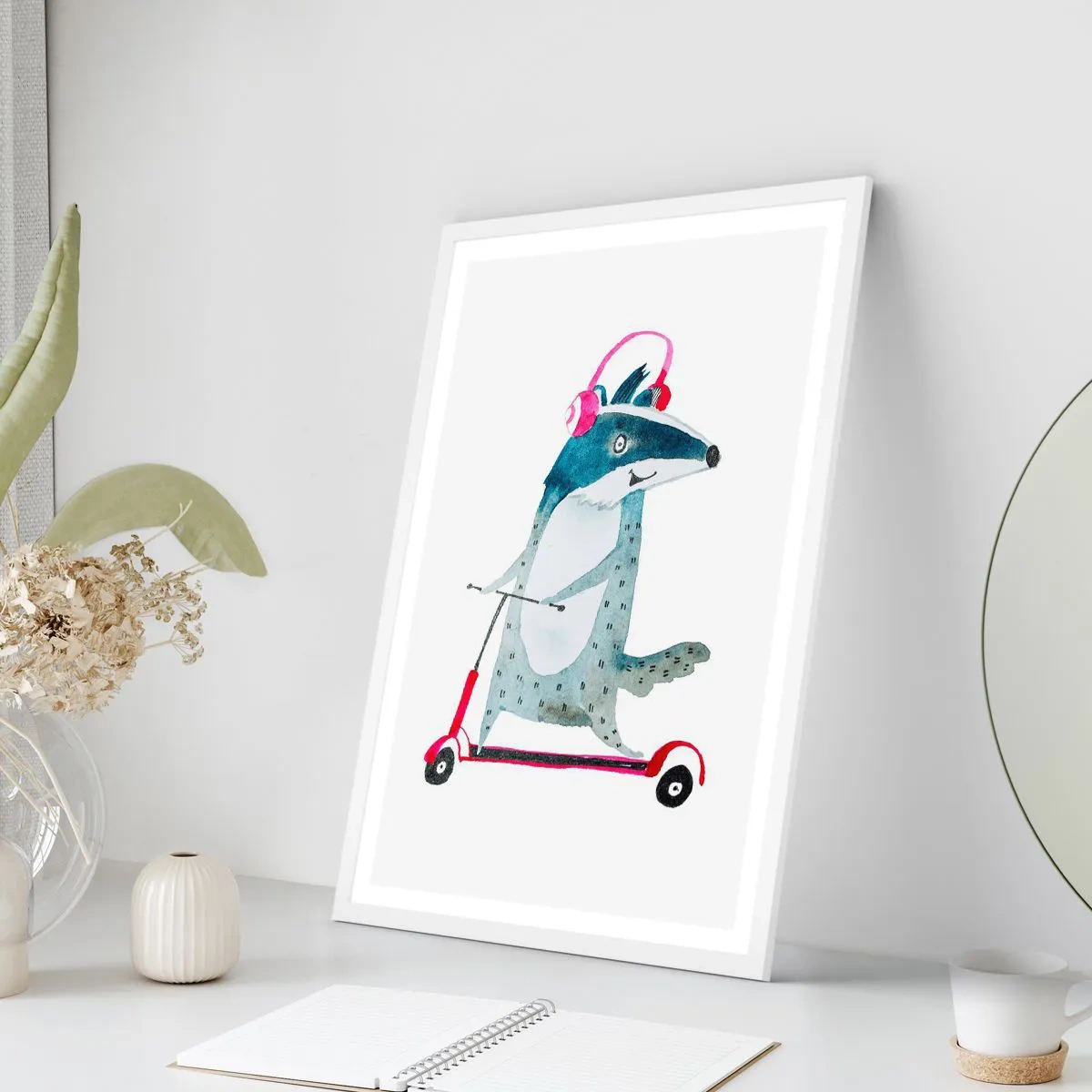 Poster in einem weißen Rahmen - Dachsfreude - 70x100 cm
