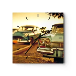 Wanduhr - Glasuhr - Wir werden abwarten und sehen - 40x40 cm