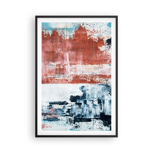 Poster in einem schwarzem Rahmen - Fünfzig-Fünfzig abstrakt - 61x91 cm