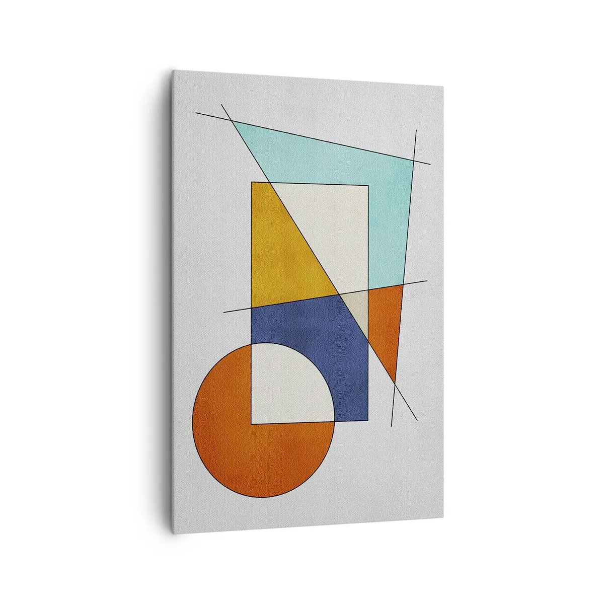 Bild auf Leinwand - Leinwandbild - Eine modernistische Komposition aus geometrischen Formen und Farben - 80x120cm - Abstraktion: modernistisches Spiel - Moderne Wanddekoration für Wohnzimmer und Schlafzimmer ARTTOR