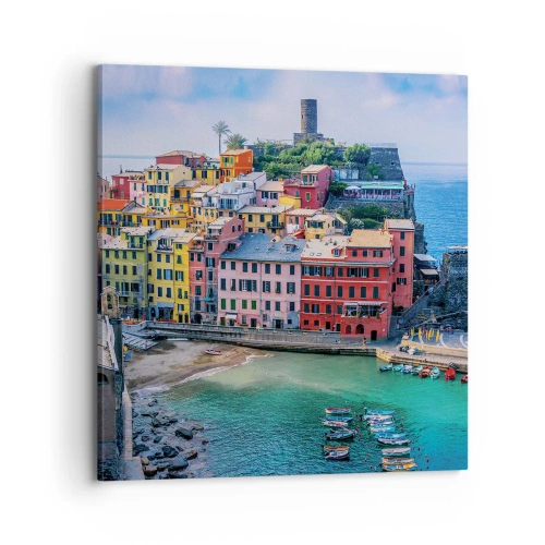 Bild auf Leinwand - Leinwandbild - Mediterrane Zauberstadt - 70x70 cm