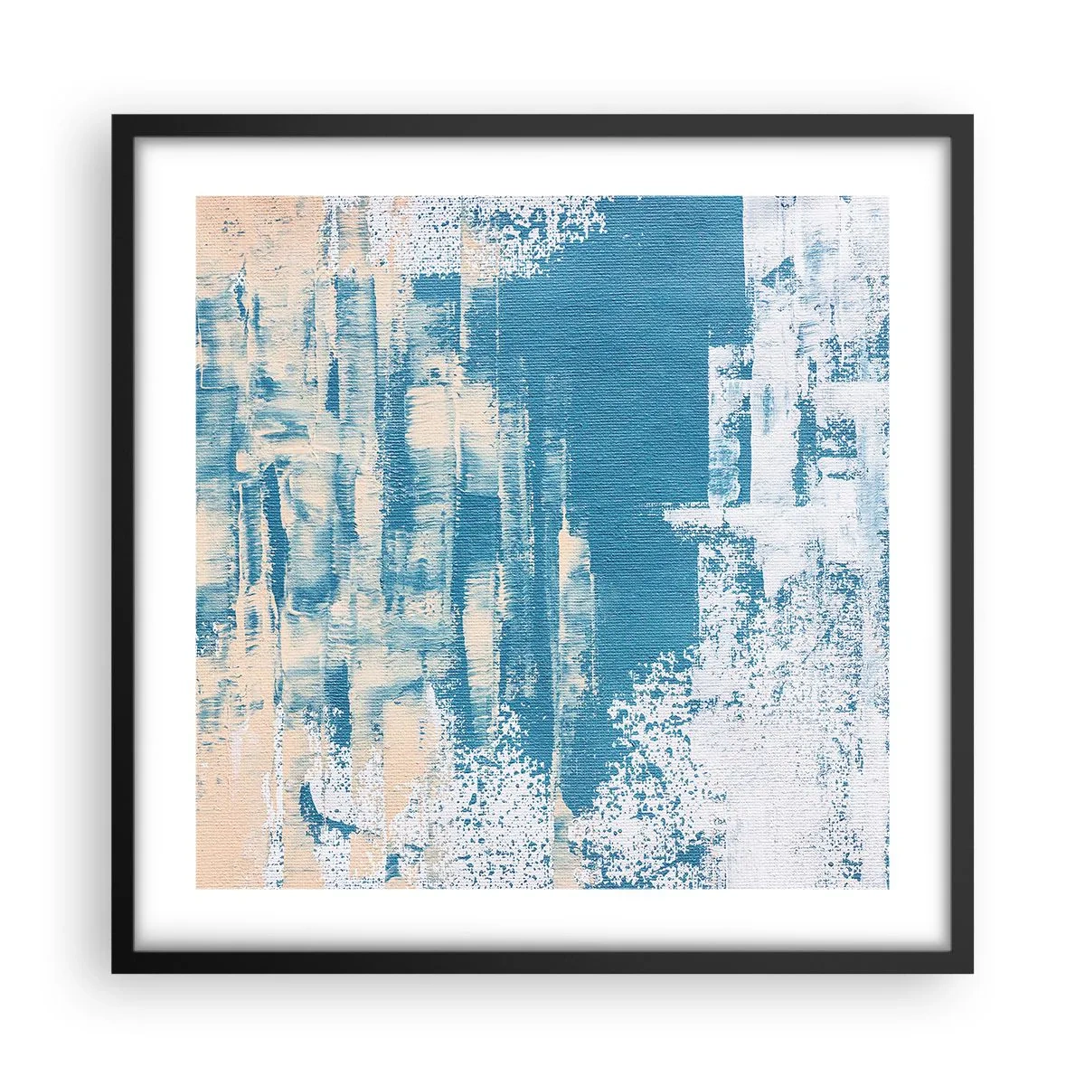 Poster in einem schwarzem Rahmen - Durch einen Eiszapfen - 50x50 cm