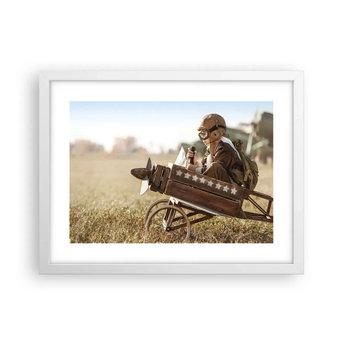 Poster in einem weißen Rahmen - Start in Richtung eines Traums - 40x30 cm