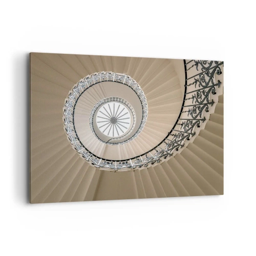 Bild auf Leinwand - Leinwandbild - Wendeltreppe in elegantem geometrischem Ansatz - 100x70cm - Im Inneren der Muschel - Moderne Wanddekoration für Wohnzimmer und Schlafzimmer ARTTOR