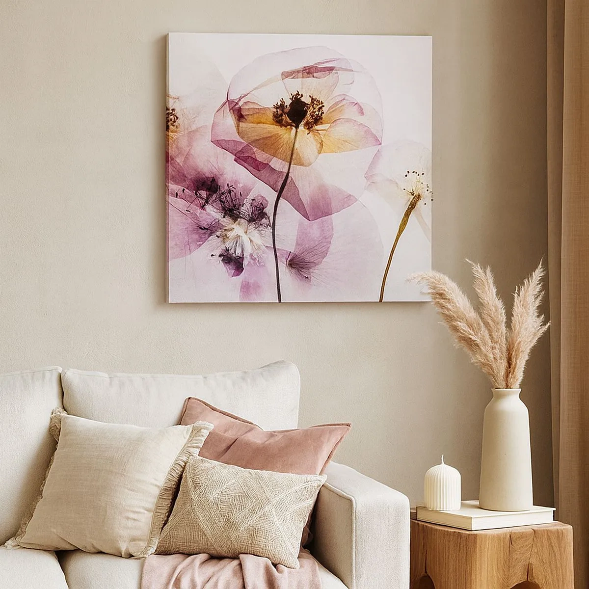 Bild auf Leinwand - Leinwandbild - Transparente Körperblumen - 30x30 cm