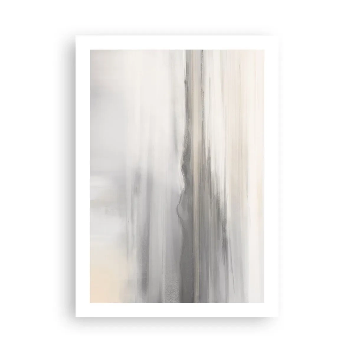 Poster - Dezente vertikale Streifen in Grau- und Beigetönen - 50x70cm - Nachdenkliche Distanz - Moderne Wanddekoration für Wohnzimmer und Schlafzimmer ARTTOR