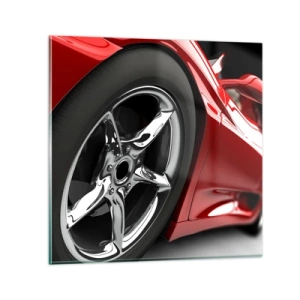 Glasbild - Bild auf glas - Für Schnelligkeit gebaut - 40x40 cm