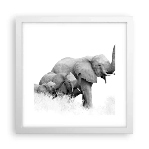 Poster in einem weißen Rahmen - Eins zwei drei - 30x30 cm